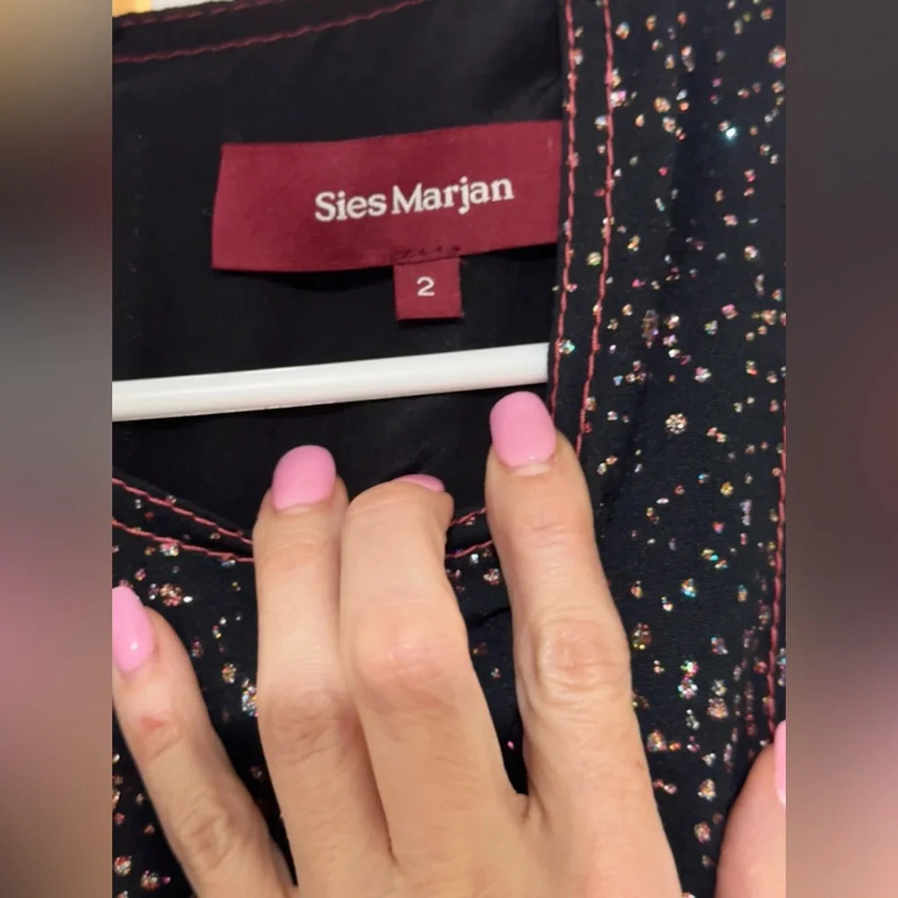 SIES MARJAN Genevieve asymmetric glittered crepe top - Picture 10 of 13